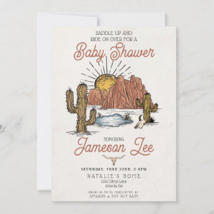 Wild West Rodeo baby shower uitnodiging