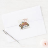 Wild West Rodeo-Baby shower Vierkante Sticker (Envelop)