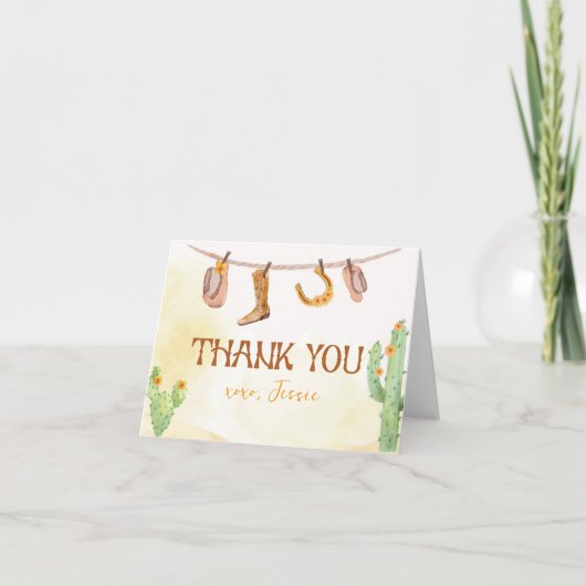 Wild West Rodeo Carte de remerciements (Devant)