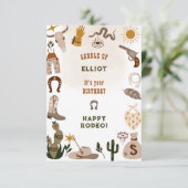 Wild West rodeo cowboy blije verjaardag Kaart (Staand voorkant)