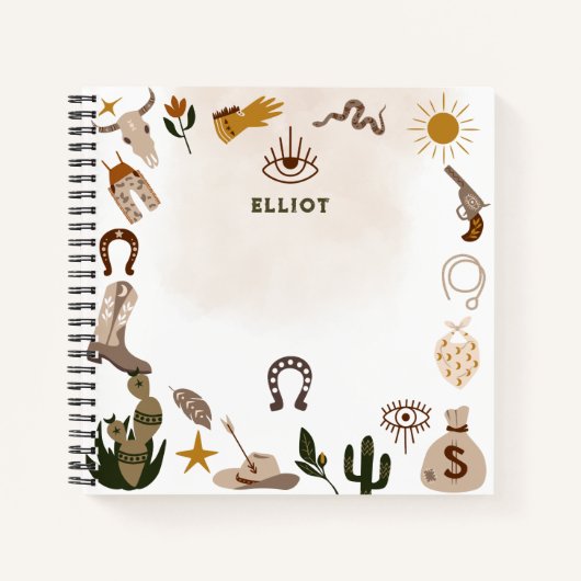 Wild west rodeo cowboy notitieboek (Voorkant)