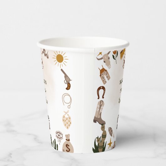 Wild West rodeo cowboy Papieren Bekers (Rechts)