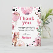 Wild West Rodeo Cowgirl Carte de remerciements d'a (Debout devant)