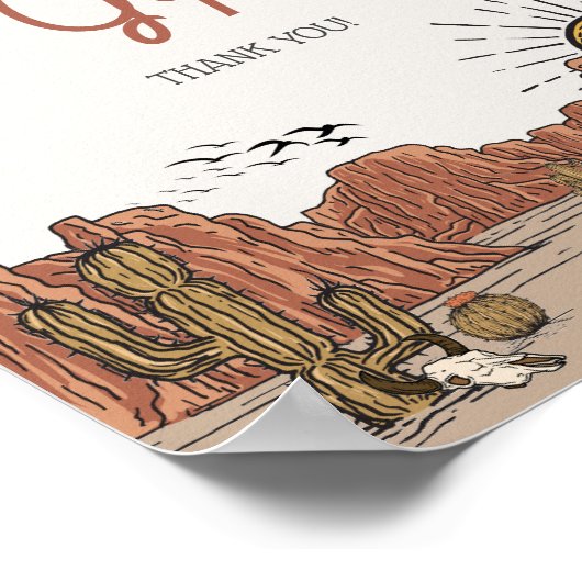 Wild West Rodeo kaarten en geschenken feest teken Poster (Hoek)