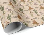 Wild West Rustic Desert Animals Verjaardag Cadeaupapier (Rol Hoek)