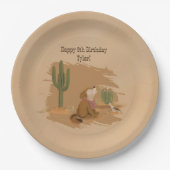 Wild West Rustic Fun Cowboy Verjaardag Papier Bord (Voorkant)