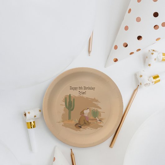 Wild West Rustic Fun Cowboy Verjaardag Papier Bord