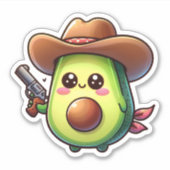 Wild West Sheriff Avocado - Schattige & moedig Sticker (Voorkant)