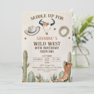 Wild West Shin-Dig Western Invitation d'anniversai