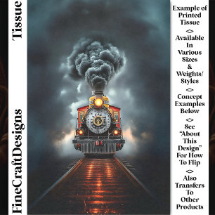 Wild West Steampunk Locomotief Trein CJ6 Découpage Tissuepapier