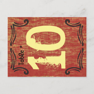 WILD WEST Table Number Seating Kaart