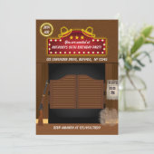 Wild West Theme Neon Anniversaire invitation (Debout devant)
