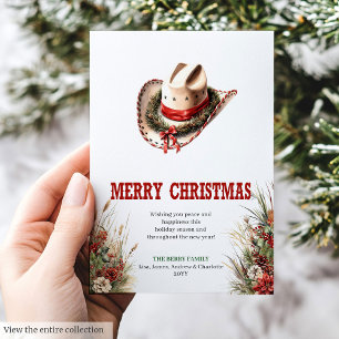 Wild West-typografie kerst wenskaart Feestdagenkaart