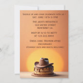 Wild West Verjaardag Cowboy Pet Cake Uitnodiging (Achterkant)