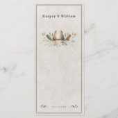 Wild West vintage cowboy casquette menu mariage (Dos)