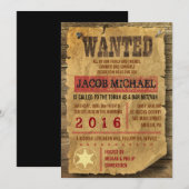 WILD WEST WANT Bar Bat Mitzvah Uitnodiging (Voorkant / Achterkant)