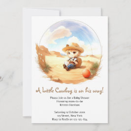 Wild West Waterverf Celebration Boy Baby shower Kaart