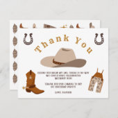 Wild West Western Rodeo Cowboy Dank je kaarten (Voorkant / Achterkant)