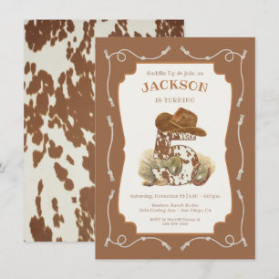 Wild West Westerne Cowboy 5th Birthday Party Kaart