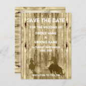 Wild west westerne ranch thema de datum opslaan aankondigingskaart (Voorkant / Achterkant)