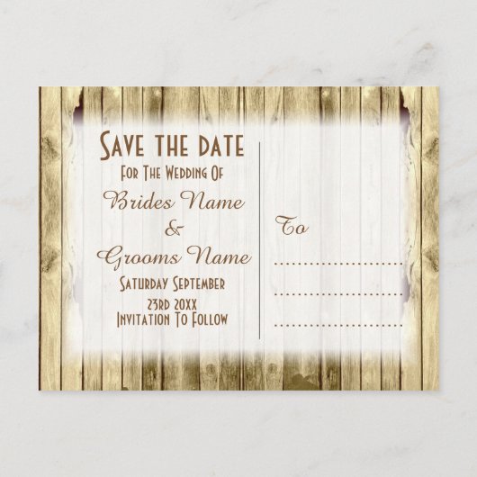 Wild west westerne ranch thema de datum opslaan aankondigingskaart (Achterkant)