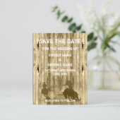 Wild west westerne ranch thema de datum opslaan aankondigingskaart (Staand voorkant)