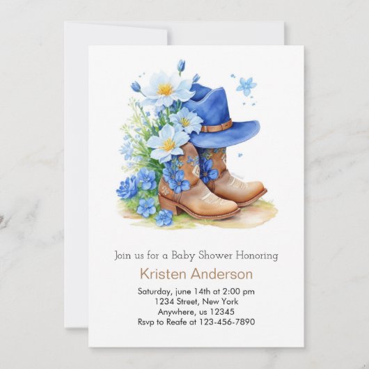 Wild West Whimsy Baby shower Kaart (Voorkant)