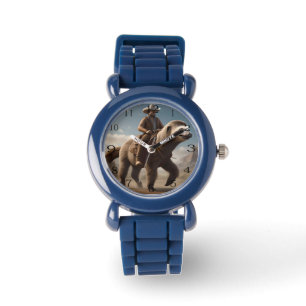 Wild West Wonders: Cowboy rijden op een luiaard Horloge