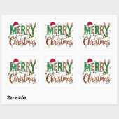 Wild & Whimsical Merry Christmas Leopard Print  Vierkante Sticker (Vel)