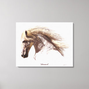 Wild White Hengst Paardenliefhebber's Fine-Art Canvas Afdruk