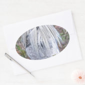 Wild White New Forest Pony Grazing op Bracken Ovale Sticker (Envelop)