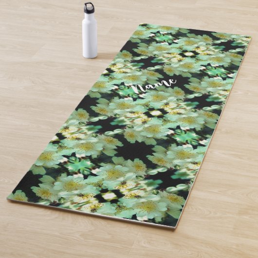 Wild White Rambling Rozen Gepersonaliseerd Yogamat (In situ)