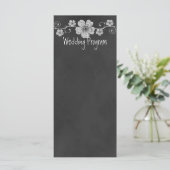 Wild White Roses Chalkboard bruiloft programma Kaa (Staand voorkant)