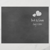 Wild White Roses Chalkboard Folded Wedding Program (Voorkant)