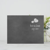 Wild White Roses Chalkboard Folded Wedding Program (Staand voorkant)