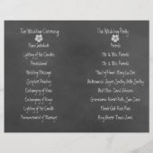 Wild White Roses Chalkboard Folded Wedding Program (Achterkant)