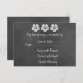 Wild White Roses Chalkboard RSVP-kaarten RSVP Kaartje (Voorkant / Achterkant)