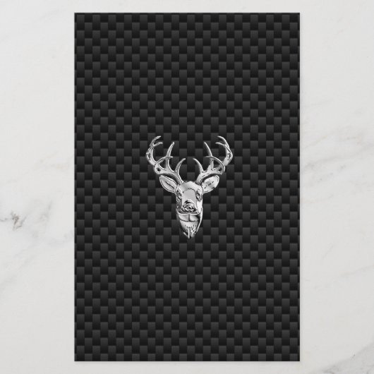 Wild White Tail Deal on Carbon Fibre Style Print Briefpapier (Voorkant)
