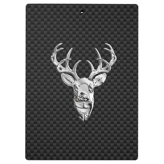 Wild White Tail Deal on Carbon Fibre Style Print Klembord (Achterkant)