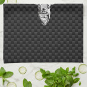 Wild White Tail Deal on Carbon Fibre Style Print Theedoek (Gevouwen)