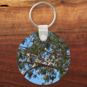 Wild White Tree Cockatoos, Keyring Sleutelhanger