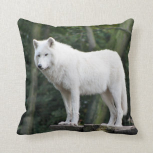 Wild White Wolf Kussen