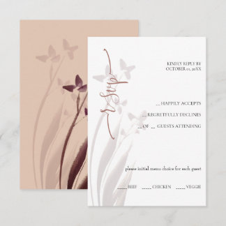 Wild & Wine-Stained Watercolor Floral RSVP Card