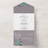 Wild Wiolets Waterverf handgeschilderd All In One Uitnodiging (Binnen)