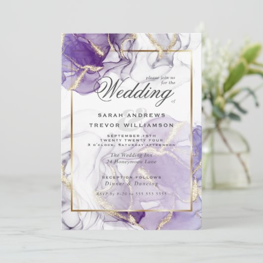 Wild Wisteria Gold Abstract Kaart (Staand voorkant)