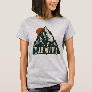 Wild Within Berg Vrouw Profiel - Avontuur  T-shirt