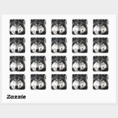 Wild Wolf Artwork Square Sticker (Vel)