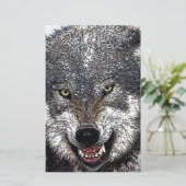 Wild Wolf Briefpapier (Staand voorkant)