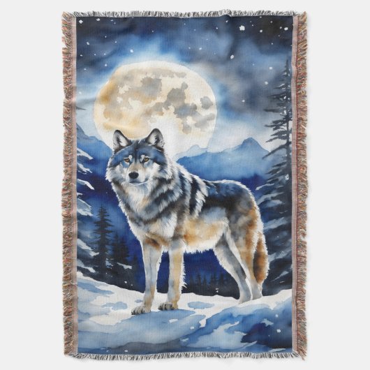 Wild Wolf Deken (Voorkant Verticaal)