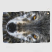 Wild Wolf Eyes Decor op Golfhanddoek (Horizontaal)